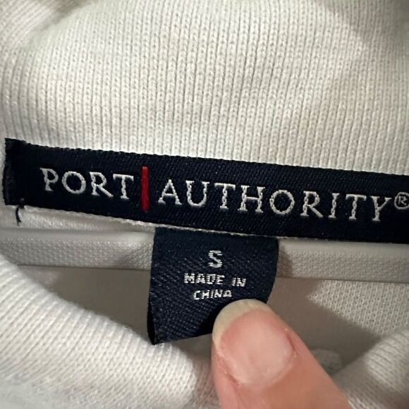 Port Authority white button down short sleeve polo size small polyester/cotton - Picture 3 of 6